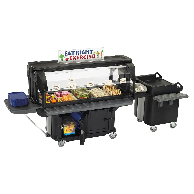 Versa Ultra 6ft Buffet with Sneeze Guard Black