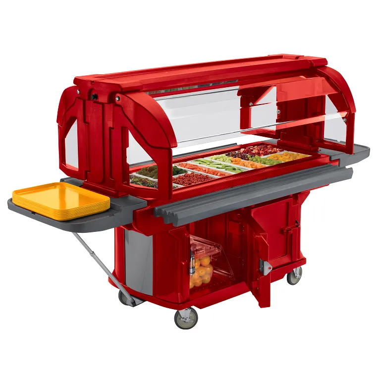 Versa Ultra 6ft Buffet with Sneeze Guard Hot Red