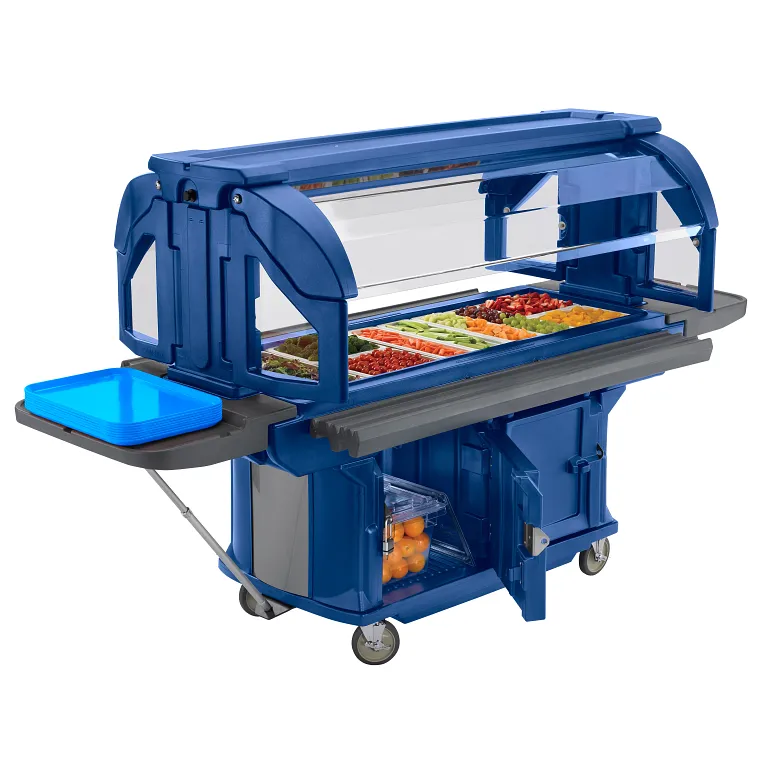 Versa Ultra 6ft Buffet with Sneeze Guard Navy Blue