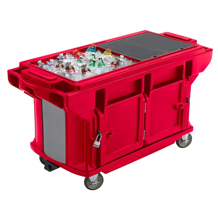 Versa Ultra 6ft Work Table HD Casters with Storage Hot Red