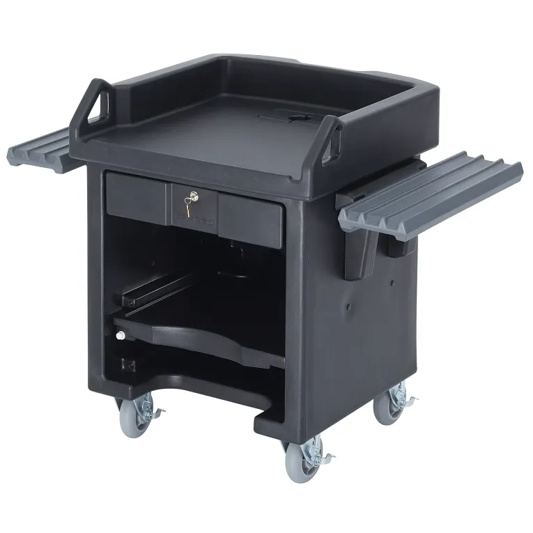 Versa Black Cash Register Cart with Heavy Duty Casters