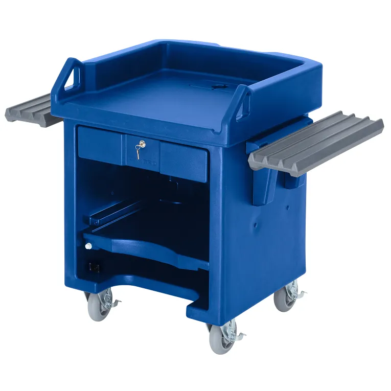 Versa Navy Blue Cash Register Cart with Heavy Duty Casters and Heavy Duty Casters