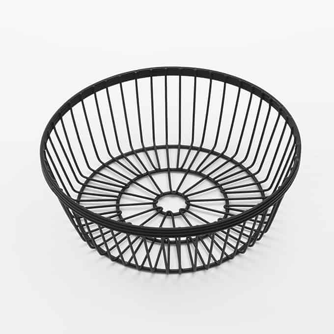 8"D x 4-1/4"H Round Wire Basket, Black