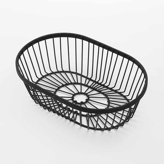 9" x 6" Oval Wire Basket, Black
