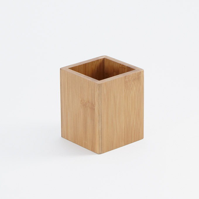 Square Bamboo Box, 3-7/8" x 4-3/4"H