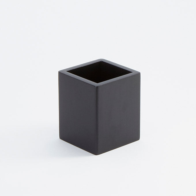 Square Black Wood Box, 3-7/8" x 4-3/4"H