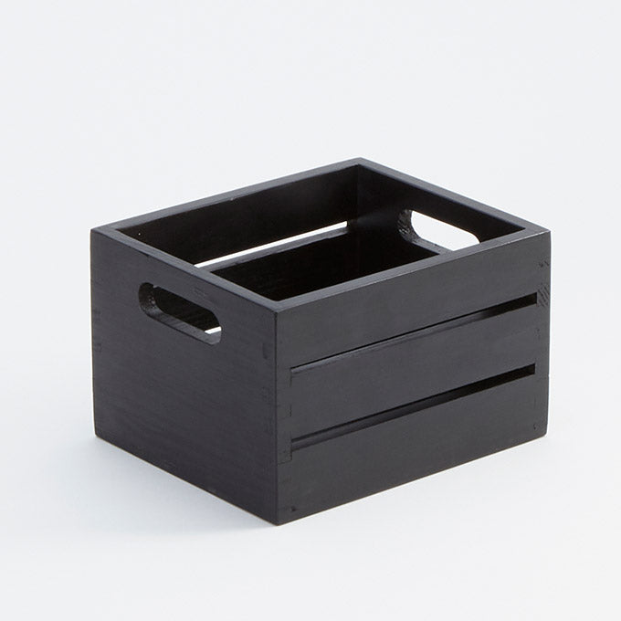Rectangular Black Wood Caddy, 7-1/2"L x 6-1/4"W x 4-3/4"H