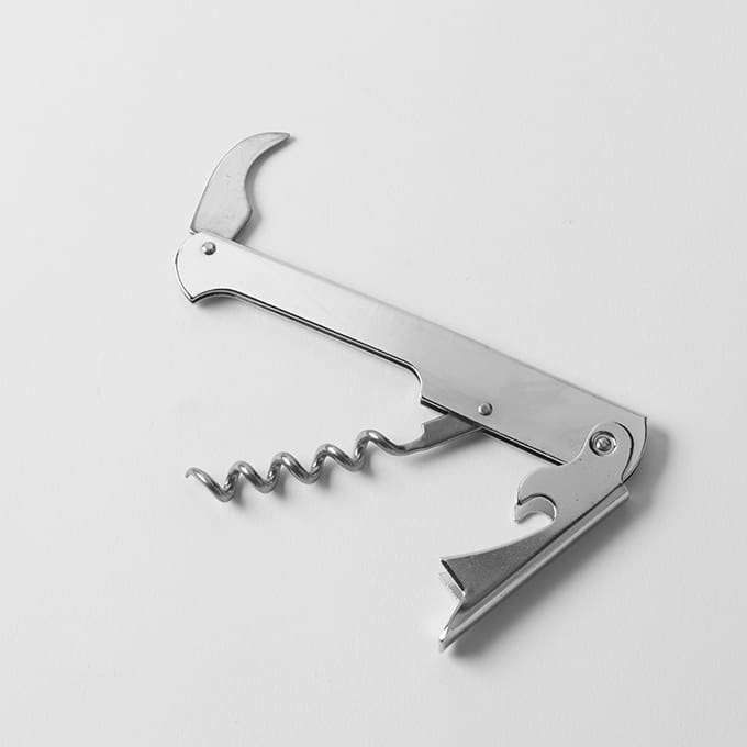 4-1/2"L Waiter's Cork Screw w/Curved Knife, Stainless Steel