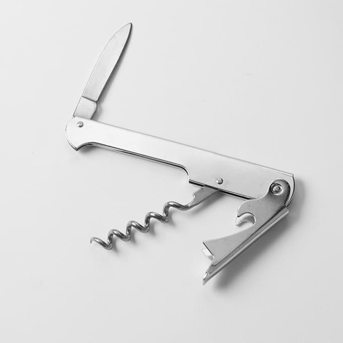 4-1/4"L Waiter's Cork Screw w/Straight Knife, Stainless Steel