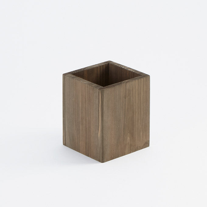 Square Vintage Wood Box, 3-7/8" x 4-3/4"H