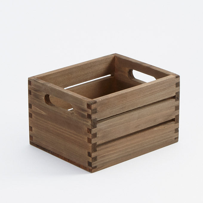 Rectangular Vintage Wood Caddy, 7-1/2"L x 6-1/4"W x 4-3/4"H