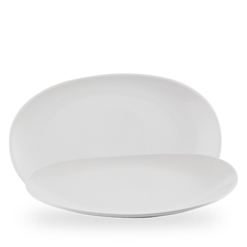 Super Vit 13 5/8" x 9 1/4" White Organic Opal Platter