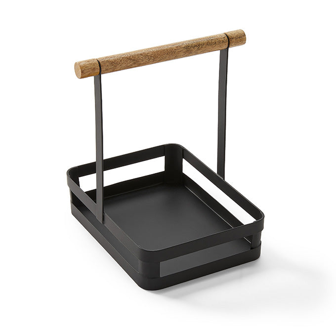 Iron & Oar Condiment Rack, Black Iron w/Wood Handle