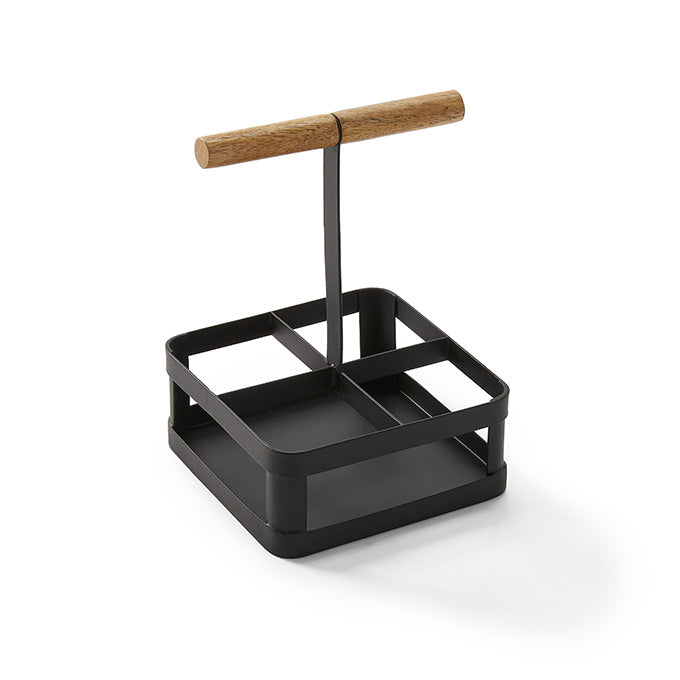 Iron & Oar 5-3/4" Square Flight Caddy, Black Wood Handle