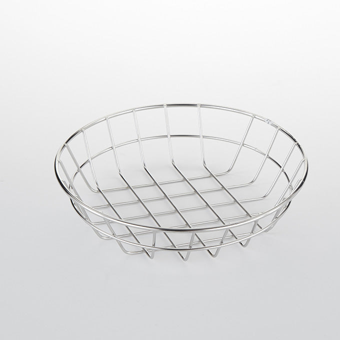 10" Round Wire Basket, Stainless Steel