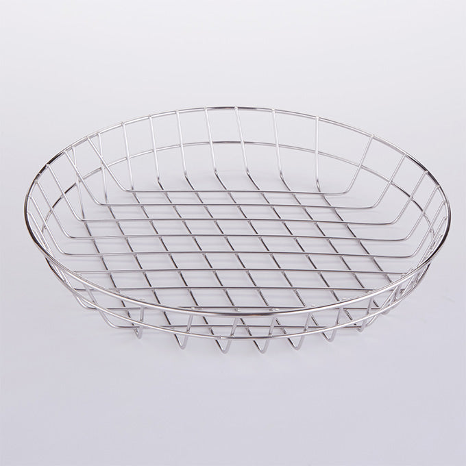 12" Round Wire Basket, Stainless Steel