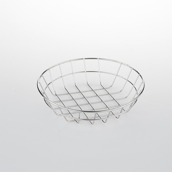 8" Round Wire Basket, Stainless Steel
