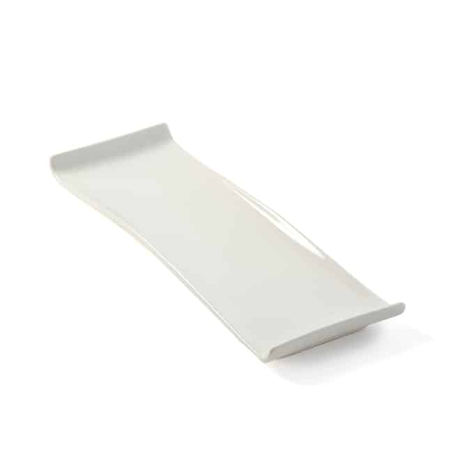 13-1/2" x 4-1/2" Rectangular Porcelain Platter, White