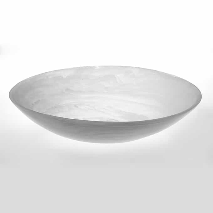 Translucence 169 oz. Round Bowl, White Swirl