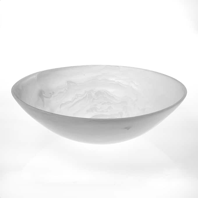 Translucence 84-1/2 oz. Round Bowl, White Swirl