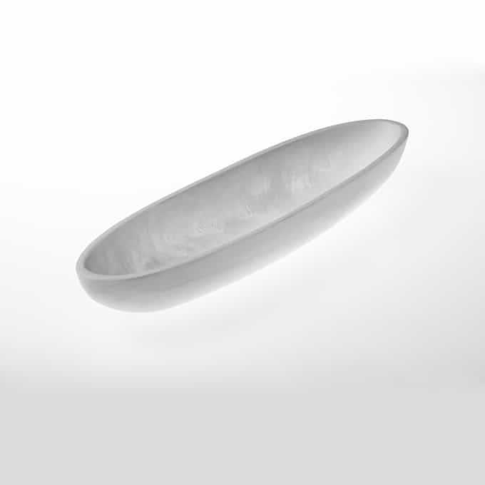 Translucence 47-1/2 oz. Boat Bowl, White Swirl