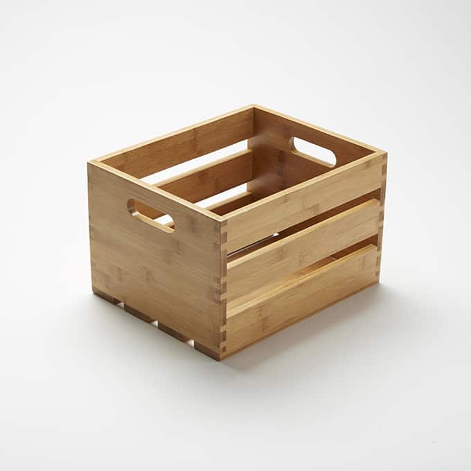 Half Size Rectangular Bamboo Crate