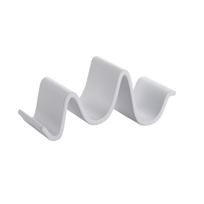 2 Compartment Whimsical Melamine Taco Holder, White