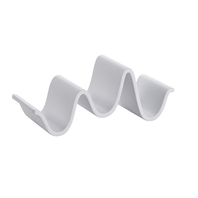 3 Compartment Whimsical Melamine Taco Holder, White