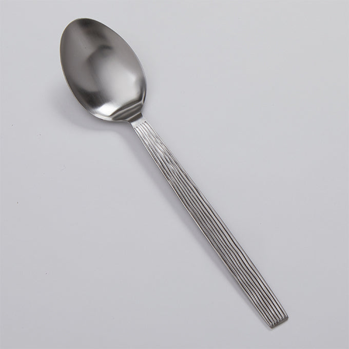 13-1/4"L Solid Stainless Steel Serving Spoon, Wavy Aged