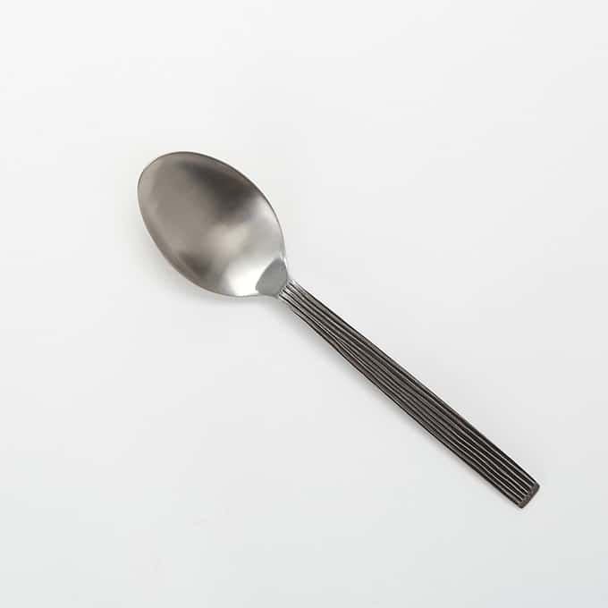 10"L Solid Stainless Steel Serving Spoon, Wavy Aged