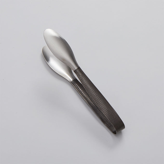 9"L Wavy Aged Stainless Steel Serving Tongs