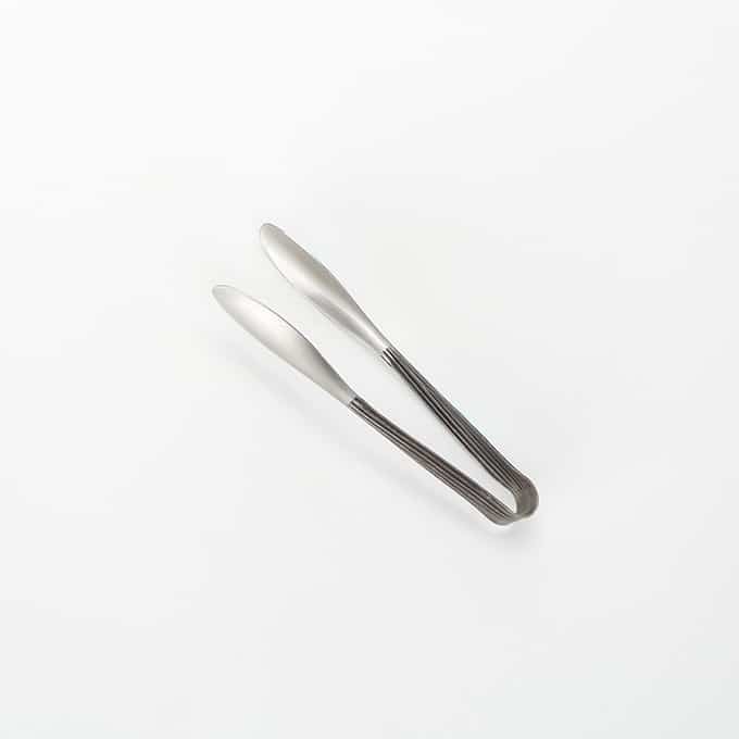 6"L Wavy Aged Stainless Steel Serving Tongs