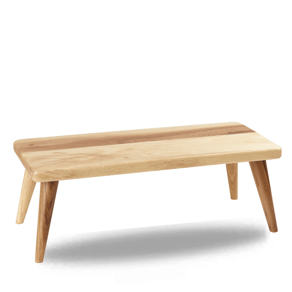 Alchemy® Buffetscape Wood 16-3/4" x 7-1/4" Rectangular Display Stand, 4 legs