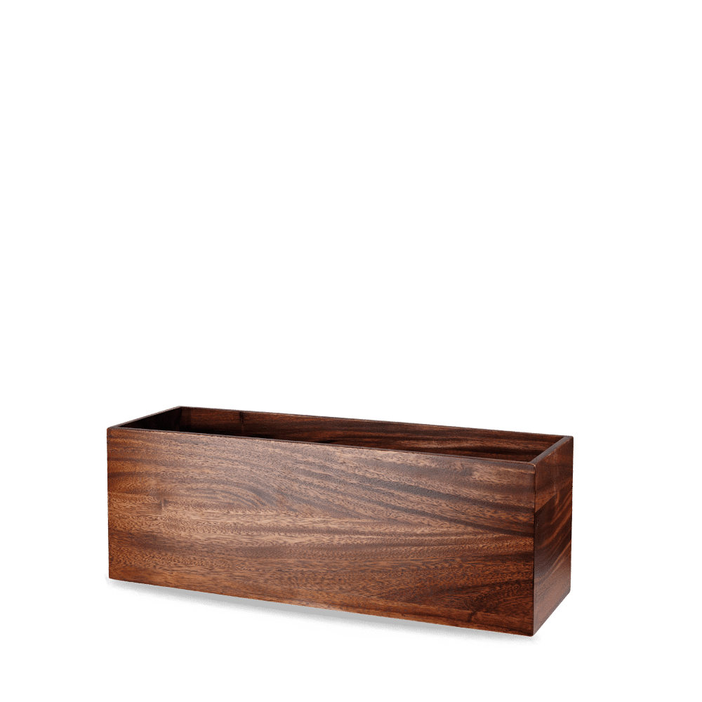 Art de Cuisine 15" x 4-3/4" Rectangular Buffet Riser, Igneous Wood