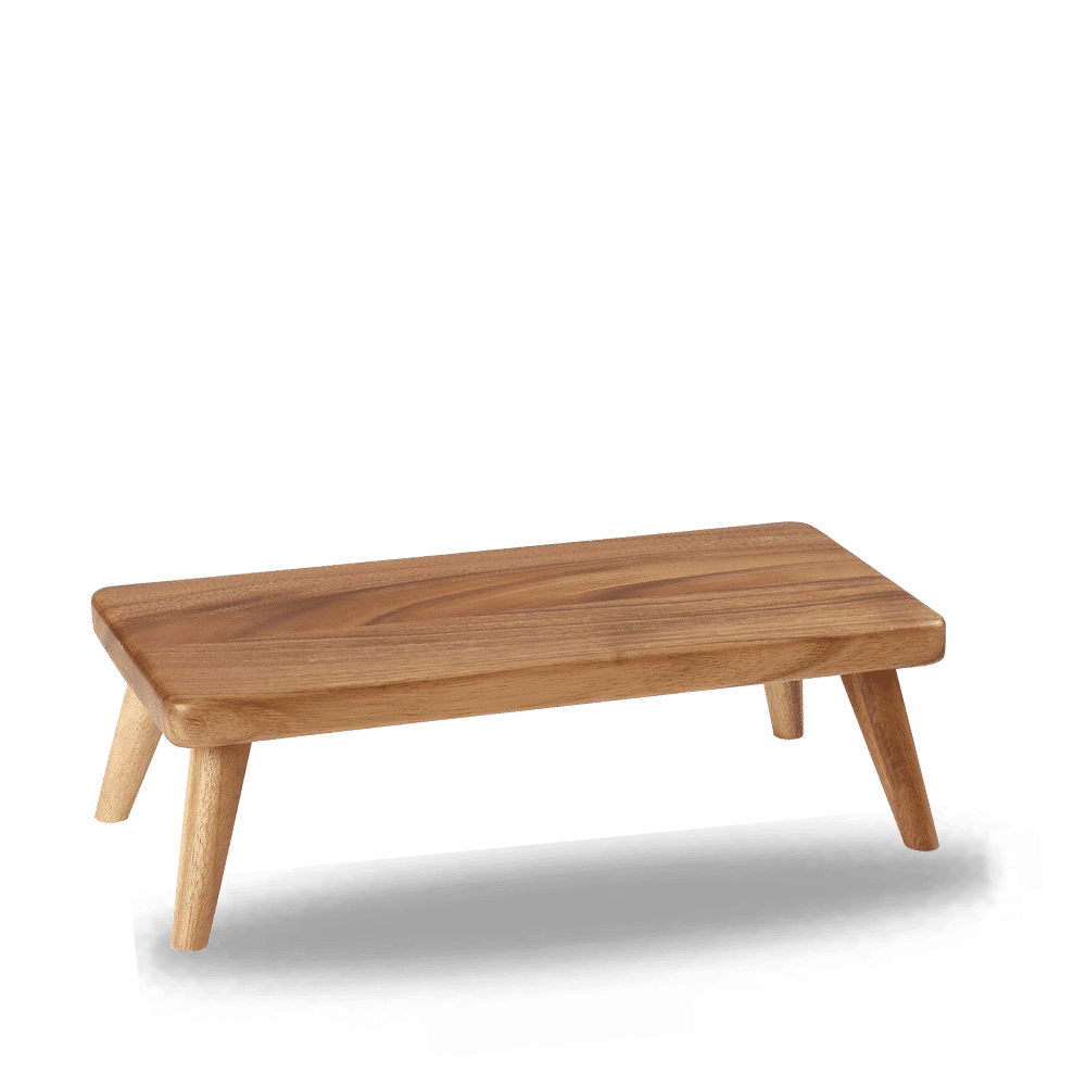 Alchemy® Buffetscape Wood 13-1/8" x 6" Rectangular Display Stand, 4 legs