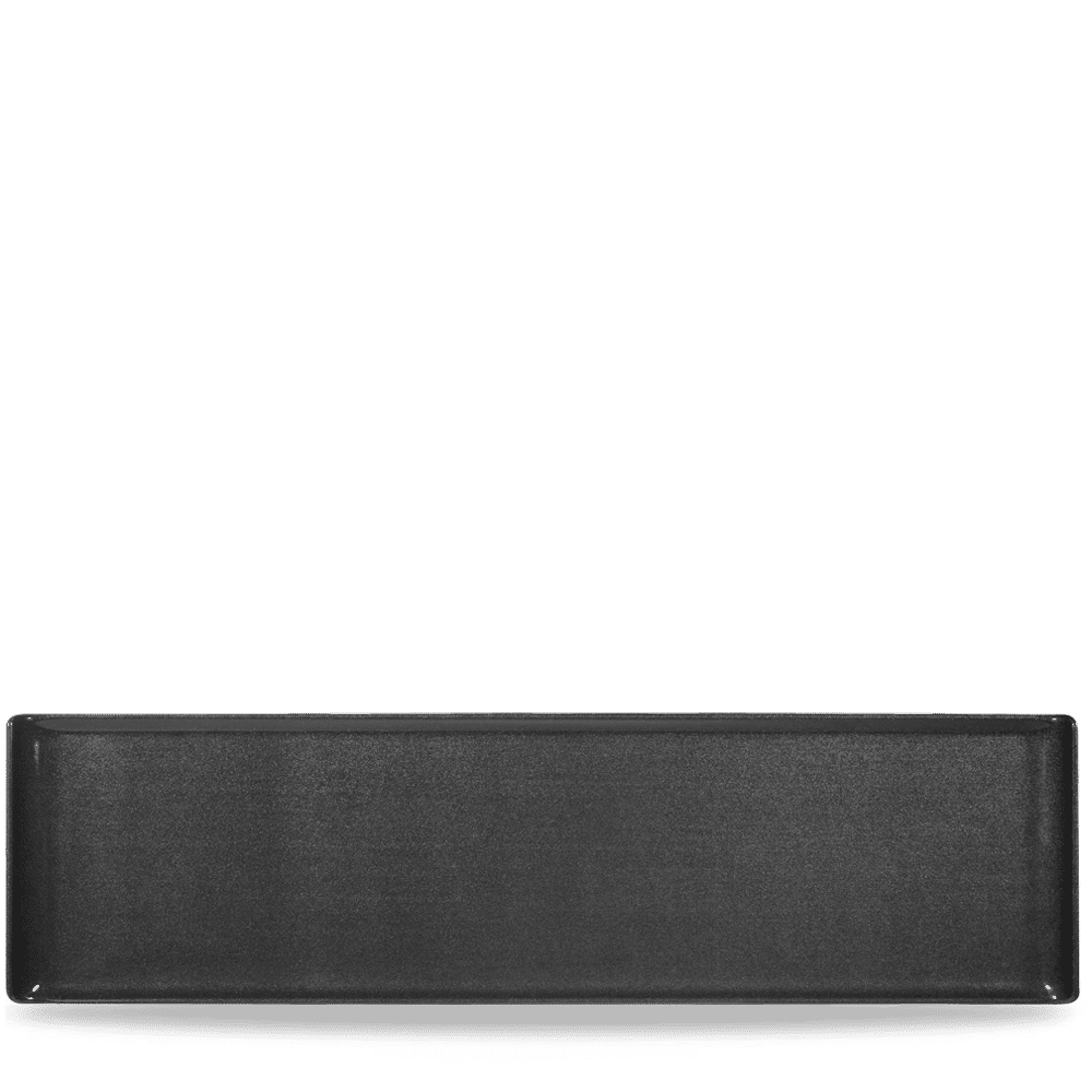 Alchemy® Buffet 22" x 6" Rectangular Tray, Melamine, Black