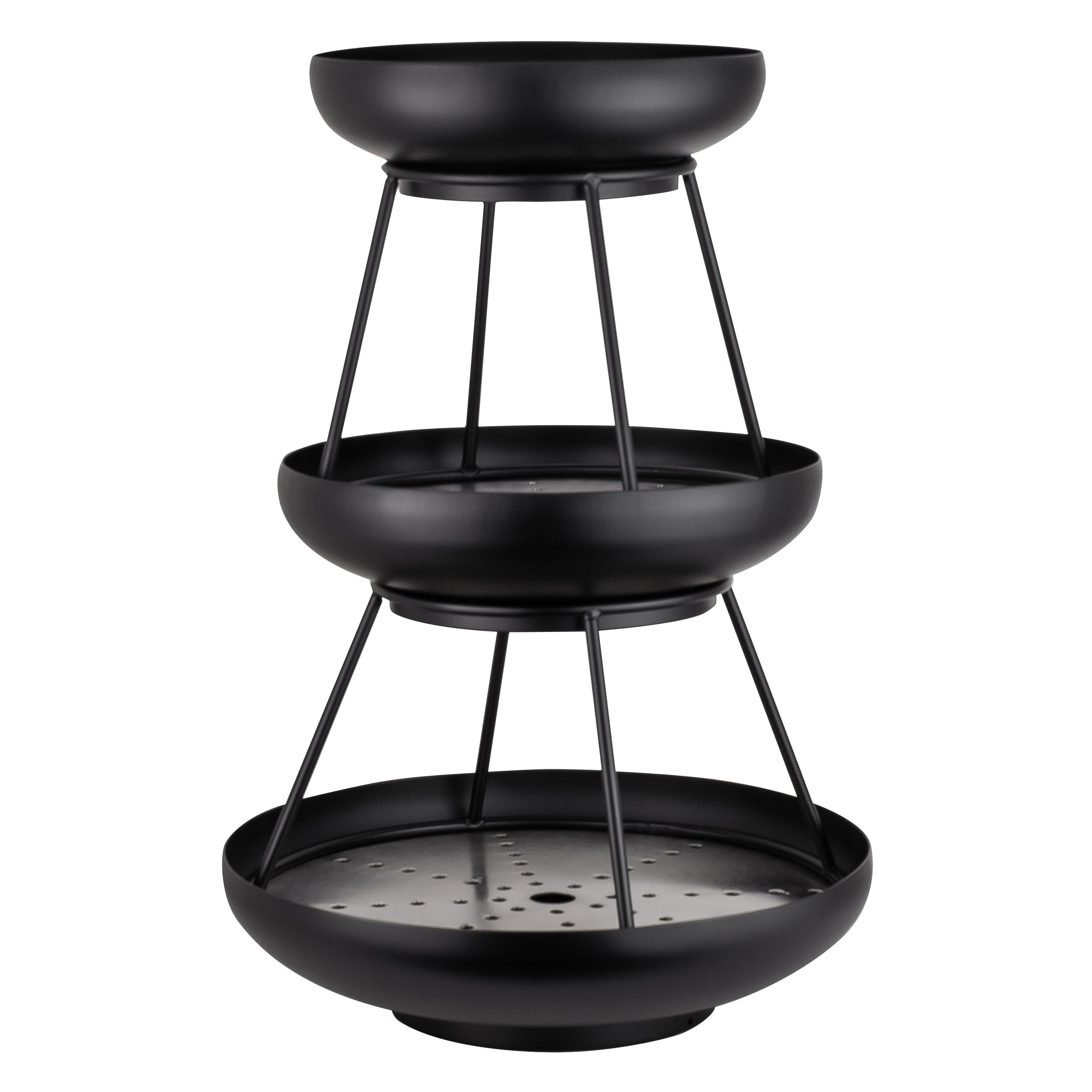 3-Tier Coupe Seafood Stand 11.625" Dia. Seafood Std Blk