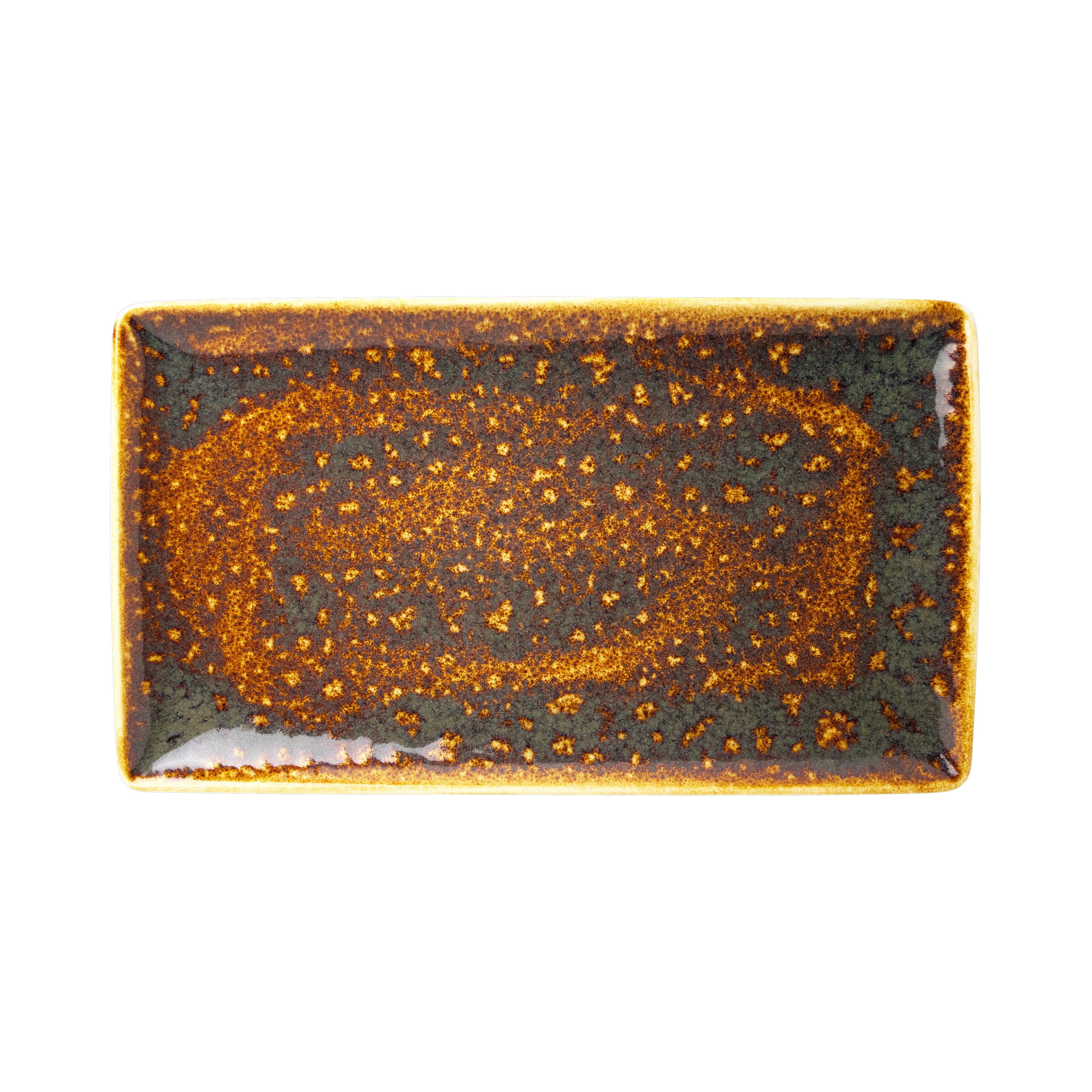 Rectangle Tray L 12.5" W 7.5" Vesuvius Amber