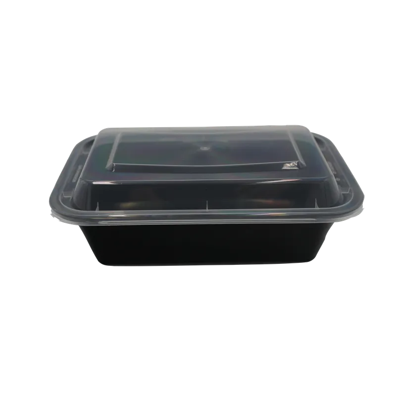 24 oz. Black Microwave Container with Lid