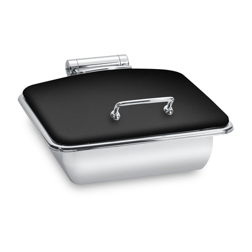 Park Avenue 6 Quart Square Chafing Dish w/ Hinged Lid, XYLO Black Finish