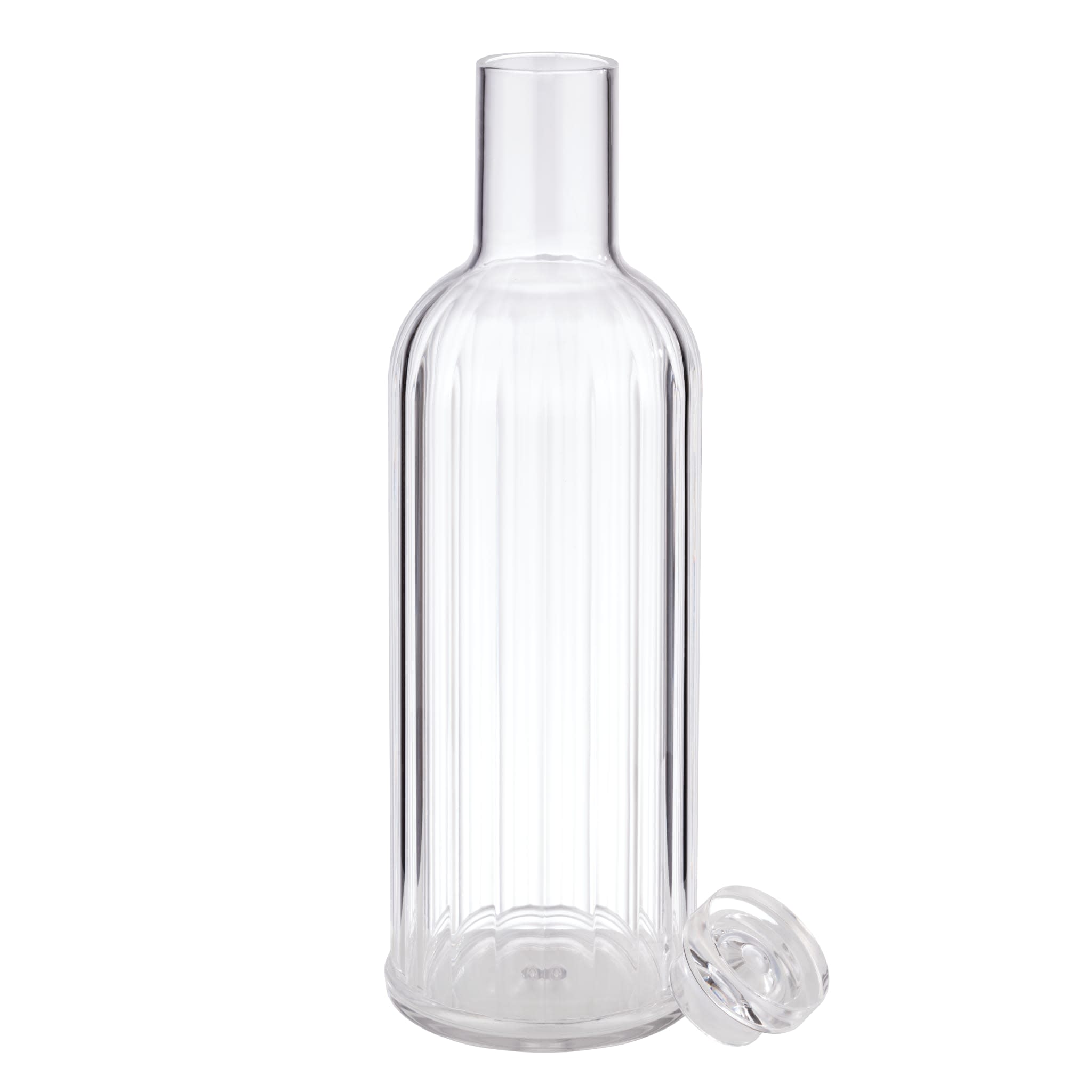 APS Stripes 33.875 oz. Ribbed Clear Plastic Bottle