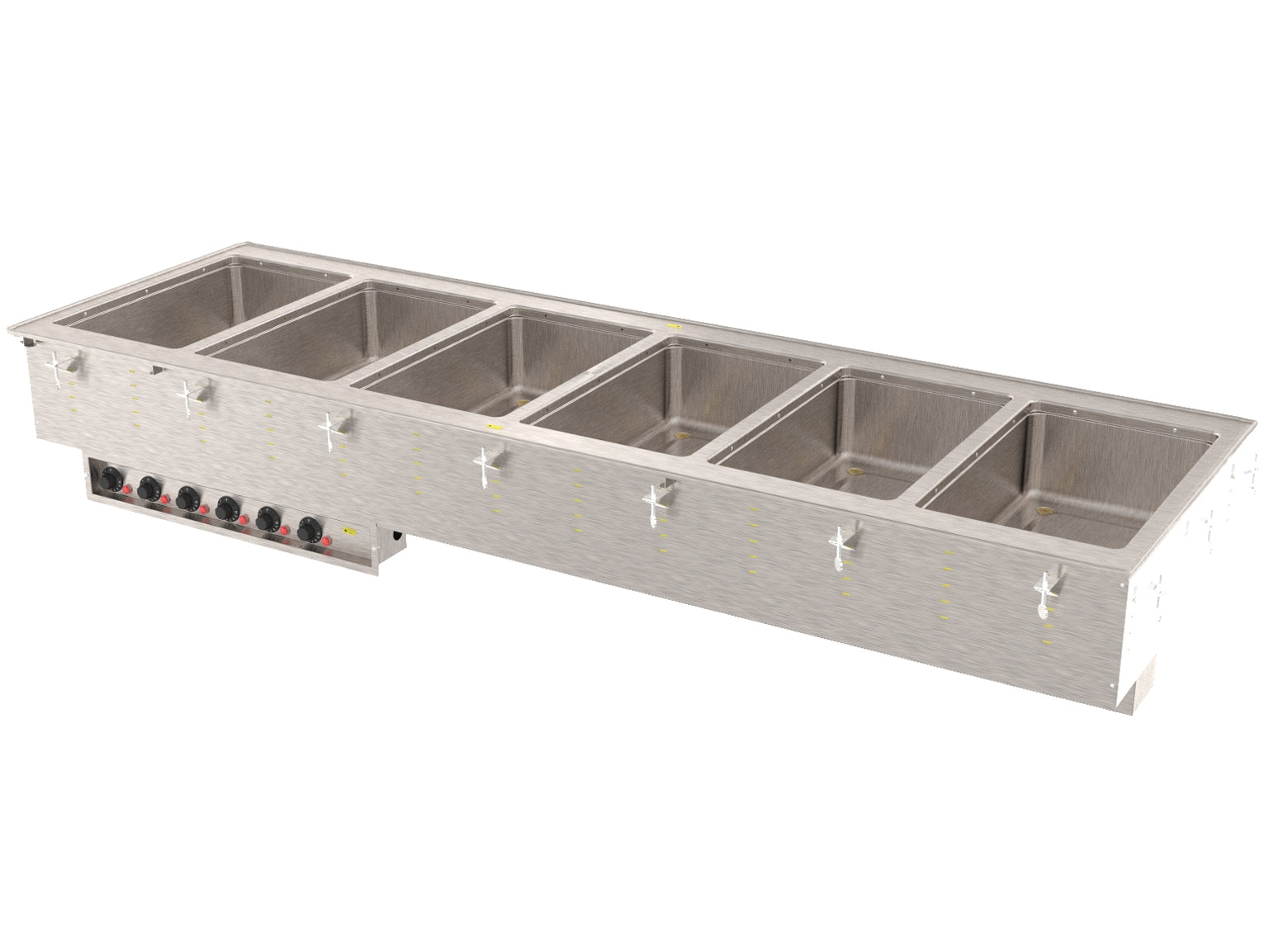Six-well 208- to 240-volt 6000-watt modular drop-in hot well with manifold drain, thermostatic controls and Auto-Fill system
