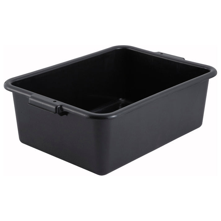 21.5" x 15" x 7" Black Polypropylene Dish Box