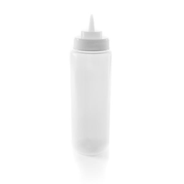 Squeeze Bottle, 16 oz., wide mouth, plastic, clear