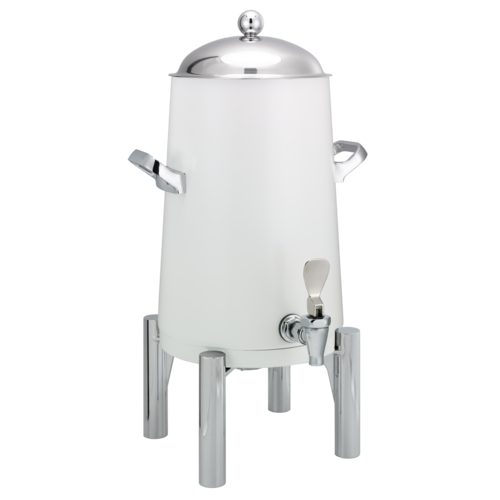 Flame Free™ Thermo-Urn™ 3-Gallon Vacuum Insulated Urn with Round Legs and Domed Lid in White & Polished Accents