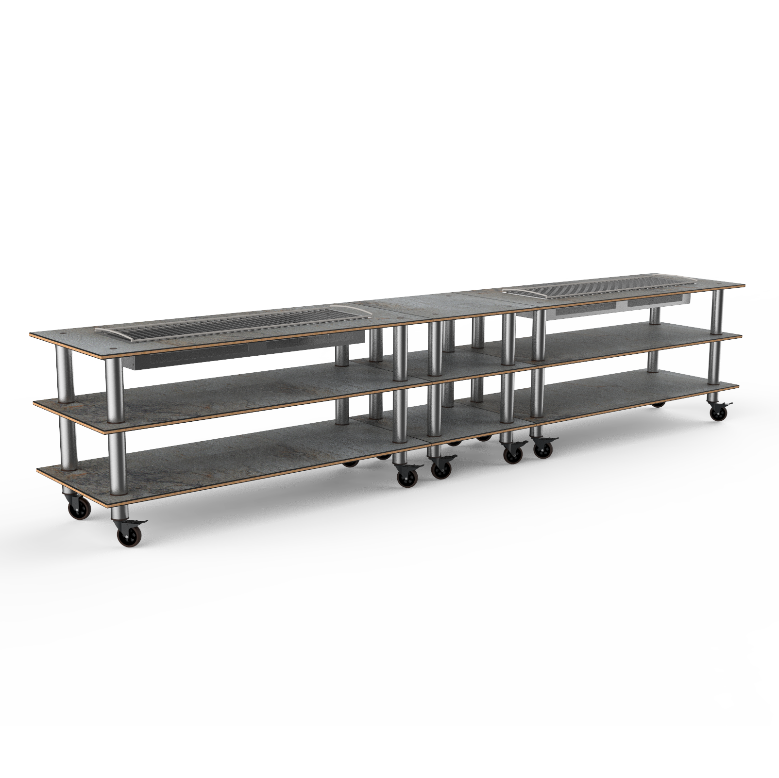 Double Heat Buffet Table L 171.5" W 29.5" Modular