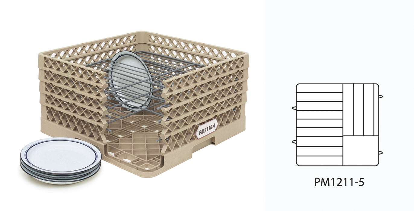 Traex® Plate Crate® Warewashing System with five extenders