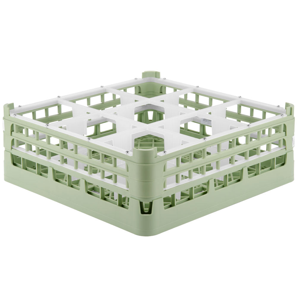 9-compartment tall Signature full-size compartment rack in Light Green and top extender in Light Green