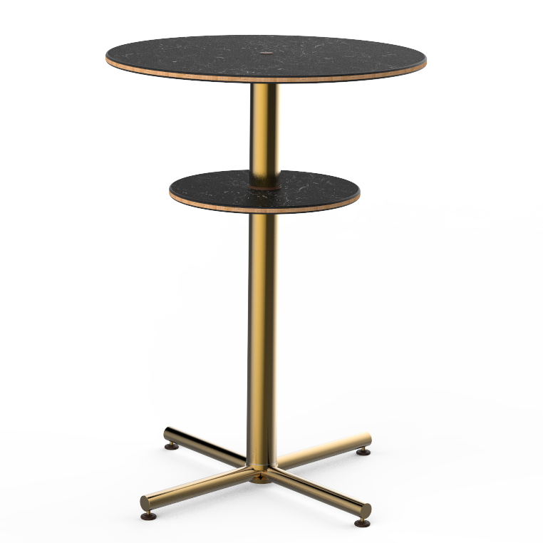 Round Bar Table & Shelf 30.0" Dia. Polo