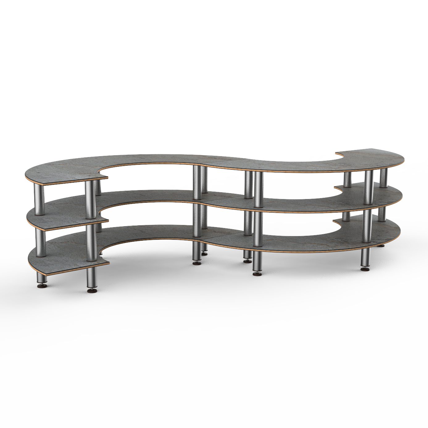 Small S Buffet Station L 141.0" W 76.0" Modular